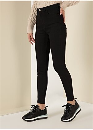Pierre Cardin Yüksek Bel Dar Paça Skinny Fit Siyah Kadın Denim Pantolon PRES-BLACK