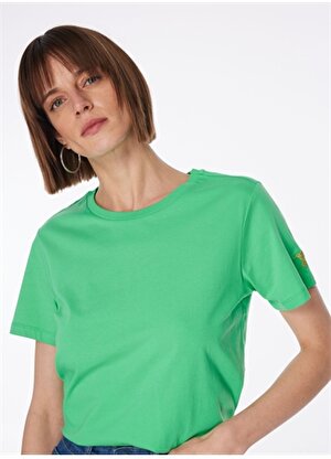 Fabrika Yeşil Kadın Bisiklet Yaka Basic T-Shirt TENGIZ