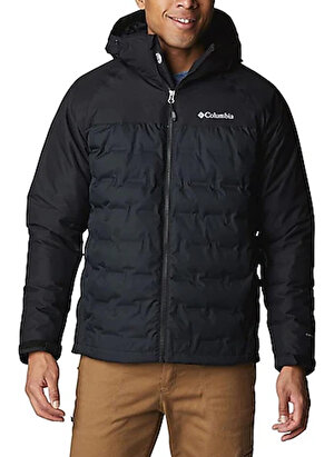 Columbia Siyah Erkek Kapüşon Yaka Çizgili Mont WM5083 GRAND TREK II DOWN HOODED JA