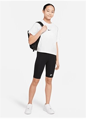 Nike Çocuk Beyaz Bisiklet Yaka T-Shirt DH5750-100 G NSW TEE ESSNTL SS BOXY  