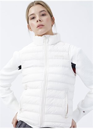 Skechers Beyaz Kadın Dik Yaka Regular Fit Şişme Yelek S212262-102W Essential Vest 