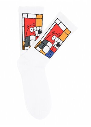 Fluffy   Kırık Beyaz Kadın Soket Çorap FFY-43
