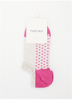 Fabrika Gri - Pembe Kadın Sneaker Çorabı AYT61 