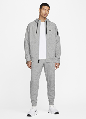 Nike Siyah - Gri - Gümüş Erkek Kapüşonlu  Baskılı Zip Ceket DQ4830-063 M NK TF HD FZ