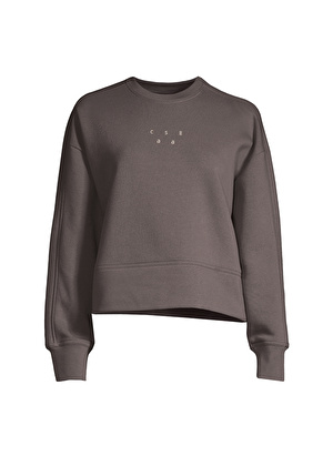 Casall O Yaka  Baskılı Gri Kadın Sweatshirt 22402-287 Boxy Crew Neck 