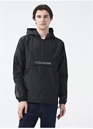 Volcom Siyah Erkek Kayak Montu  Baskılı Zip Ceket Volcom Earth Tripper Blk Mont