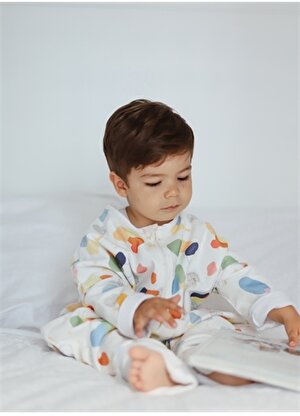 Ninna Kids Çok Renkli Bebek Fermuarlı Uzun Kollu Katlamalı Uzun Baskılı Uyku Tulumu UT-DP-PU-A