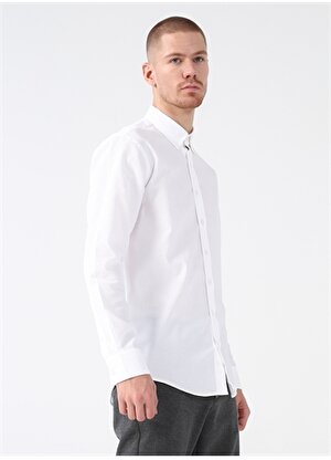 Gmg Fırenze Düğmeli Yaka Beyaz Erkek Gömlek GU22MFW02208