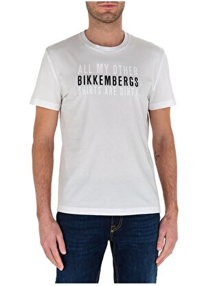 Bikkembergs Bisiklet Yaka Beyaz Erkek T-Shirt C 4 101 2C E 1811