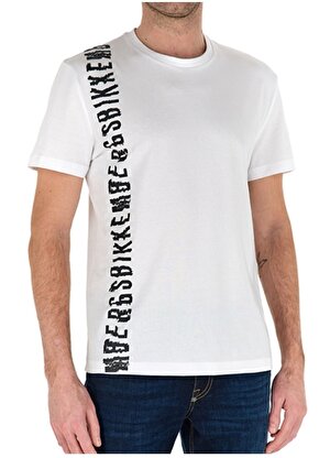 Bikkembergs Bisiklet Yaka Beyaz Erkek T-Shirt C 4 101 2G E 1811