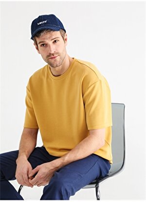 Fabrika O Yaka Düz Sarı Erkek T-Shirt RIKAS