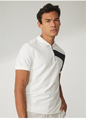 Fabrika Polo Yaka Düz Beyaz Erkek T-Shirt VERISEL