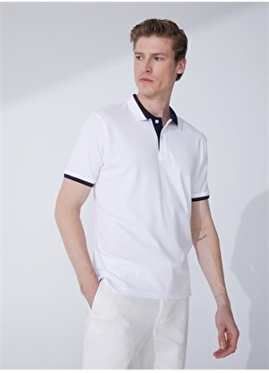 Fabrika Comfort Düz Beyaz Erkek Polo T-Shirt CM BARISAS