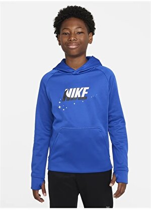 Nike Çocuk Mavi Kapüşonlu Sweatshirt DQ9037-480 B NK TF PO HOODIE GFX 1  