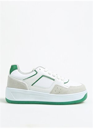 Fabrika Beyaz - Yeşil Kadın Sneaker TERSHY 