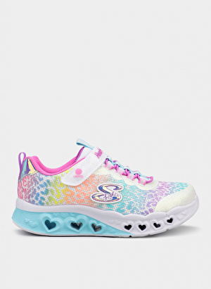 Skechers Beyaz - Çok Renkli Kız Çocuk Yürüyüş Ayakkabısı 302314L WMLT FLUTTER HEART LIGHTS-L