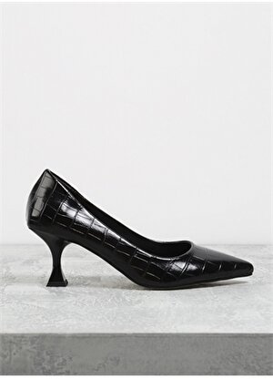 Fabrika Kadın Siyah Topuklu Ayakkabı BUTTON 