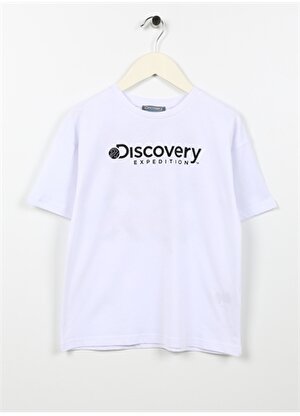 Discovery Expedition Beyaz Erkek Çocuk Bisiklet Yaka Kısa Kollu Baskılı T-Shirt PERU BOY  