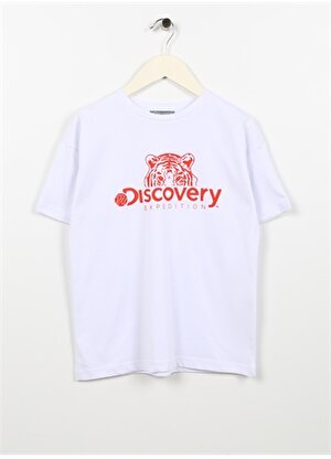 Discovery Expedition Beyaz Kız Çocuk Bisiklet Yaka Baskılı T-Shirt PERU GIRL   