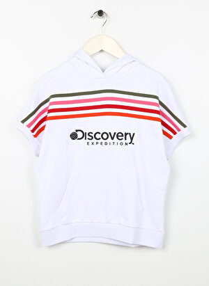 Discovery Expedition Baskılı Kız Çocuk Beyaz Sweatshırt SHINE GIRL