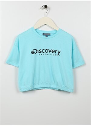 Discovery Expedition Mint Kız Çocuk Bisiklet Yaka Kısa Kollu Baskılı T-Shirt ZENTA GIRL  
