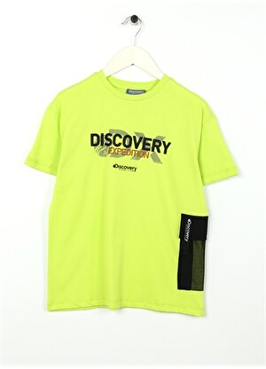 Discovery Expedition Neon Yeşil Erkek Çocuk Bisiklet Yaka Kısa Kollu Baskılı T-Shirt HELLO BOY  