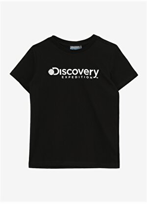 Discovery Expedition Siyah Erkek Çocuk Bisiklet Yaka Baskılı T-Shirt ROGERS BOY 