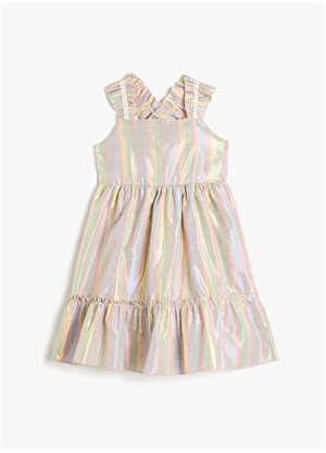 Koton Pembe Kız Çocuk V Yaka Askılı Elbise 3SKG80022AW   