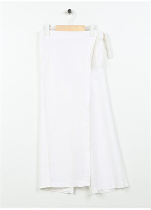 Koton Beyaz Kız Çocuk Düz Pantolon 3SKG40030AW    