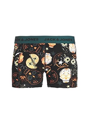 Jack & Jones Koyu Yeşil Erkek Boxer JACSKULL FLOWER TRUNK