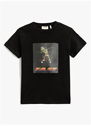 Koton Baskılı Siyah Erkek Çocuk T-Shirt 3SKB10204TK