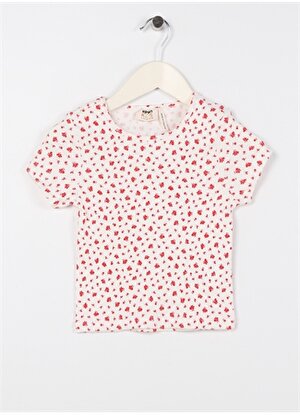 Koton Desenli Ekru Kız Çocuk T-Shirt 3SKG10177AK