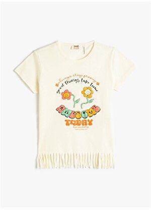 Koton Baskılı Bej Kız Çocuk T-Shirt 3SKG10173AK