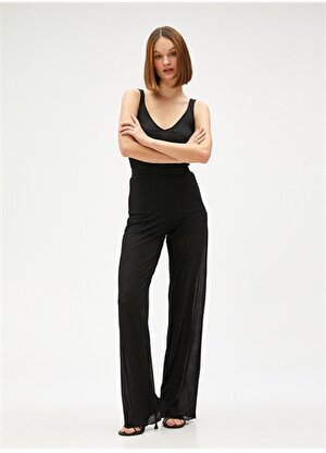 Koton Normal Bel Standart Siyah Kadın Pantolon 3SAK40002EK