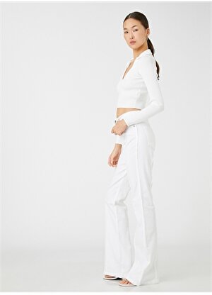 Koton Normal Bel Standart Beyaz Kadın Pantolon 3SAL40008MW