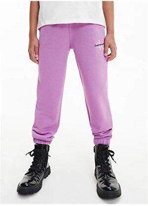 Calvin Klein Mor Kız Çocuk Lastikli Uzun Rahat Düz Pantolon IG0IG01854VDR 