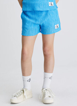 Calvin Klein Mavi Kız Çocuk Mini Rahat Düz Şort IG0IG01982CY0  