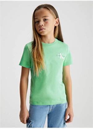 Calvin Klein Düz Erkek Çocuk Yeşil Sweatshırt IB0IB01231L1C