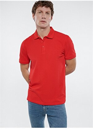 Mavi Düz Kırmızı Erkek Polo T-Shirt M064946-33099_POLO TİŞÖRT