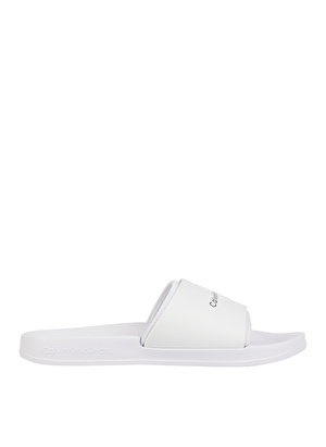 Calvin Klein Beyaz Erkek Plaj Terliği SLIDE MONOGRAM TPU  