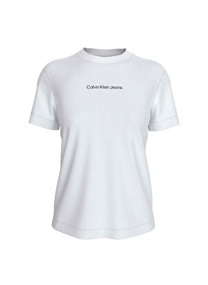 Calvin Klein Jeans Beyaz Kadın Bisiklet Yaka T-Shirts J20J221065YAF  
