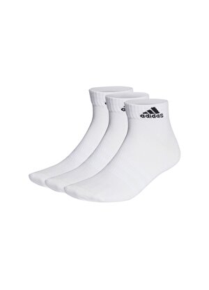 adidas Beyaz - Siyah Unisex 3lü Spor Çorap HT3468 T SPW ANK 3P  
