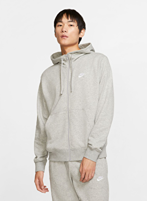 Nike Gri Erkek Sweatshirt BV2648-063 M NSW CLUB HOODIE FZ FT  