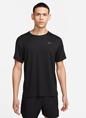 Nike Bisiklet Yaka Düz Siyah Erkek T-Shirt DV9315-010 M NK DF UV MILER SS