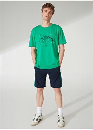 Discovery Expedition Bisiklet Yaka Baskılı Yeşil Erkek T-Shirt TEN