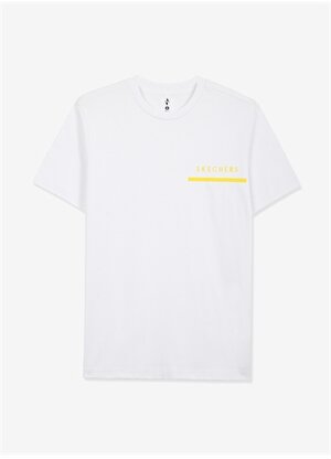 Skechers Yuvarlak Yaka Düz Beyaz Erkek T-Shirt S221052-100 M Graphic Tee Chest Pri