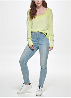 Dkny Jeans Yüksek Bel Dar Paça Super Skinny Açık İndigo Kadın Denim Pantolon E0RK0670