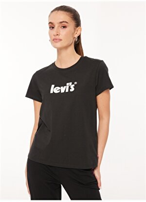 Levis Bisiklet Yaka Baskılı Siyah Kadın T-Shirt A2086-0103 LSE THE PERFECT TEE LSE