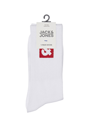 Jack & Jones Beyaz Erkek Çorap 12234438_JACLI LOGO TENNIS SOCK