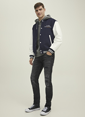 Jack & Jones 12219593_JJIGLENN JJBLAIR GE 802 NO Siyah Erkek Normal Bel Slim Fit  Denim Pantolon